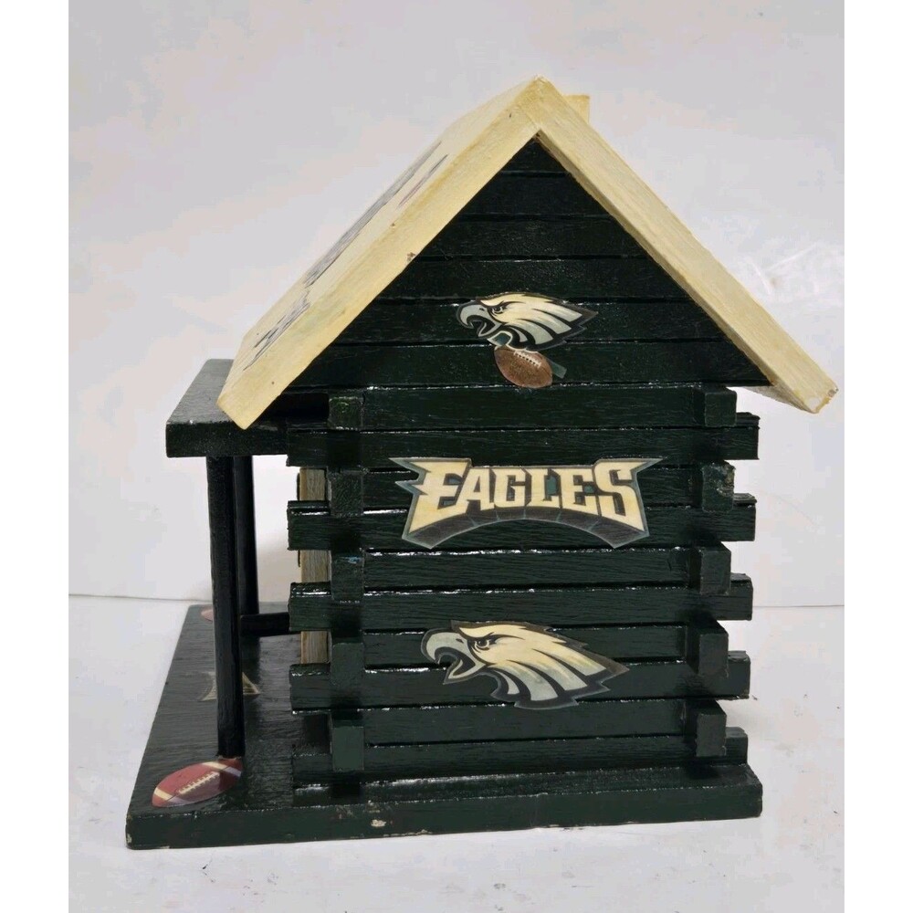Philadelphia Eagles NFL Birdhouse Football Wood 7" Spring Bird Philly Birds - Picture 2 of 6